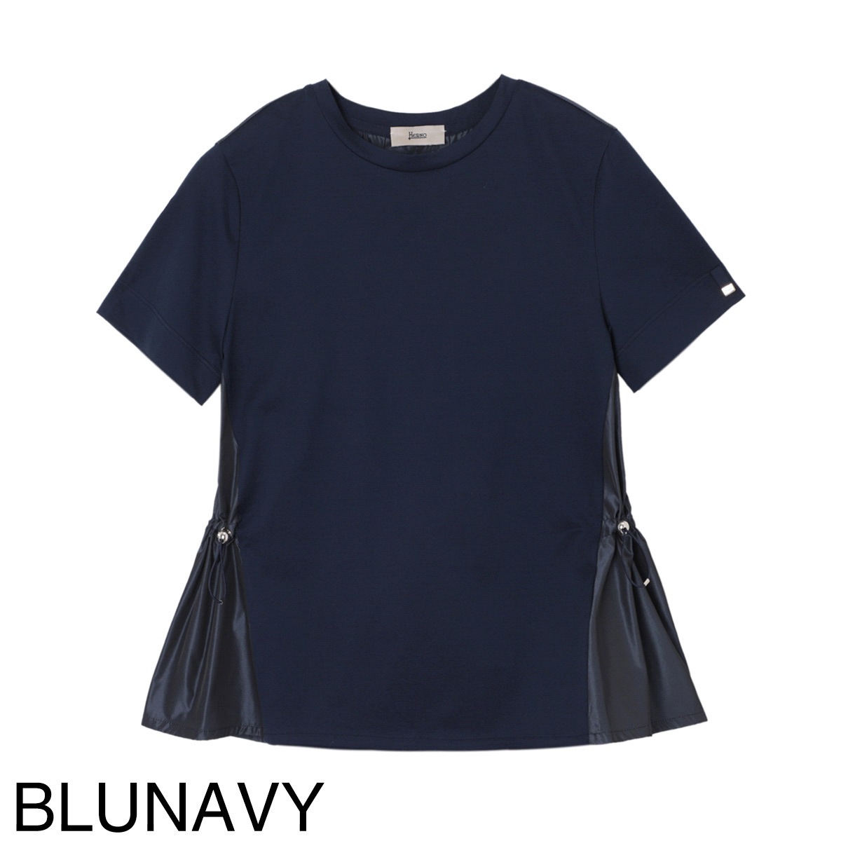 HERNO ヘルノ クルーネックTシャツ/CHIC COTTON JERSEY & NEW TECHNO TAFFETA【大きいサイズあり】 レディース