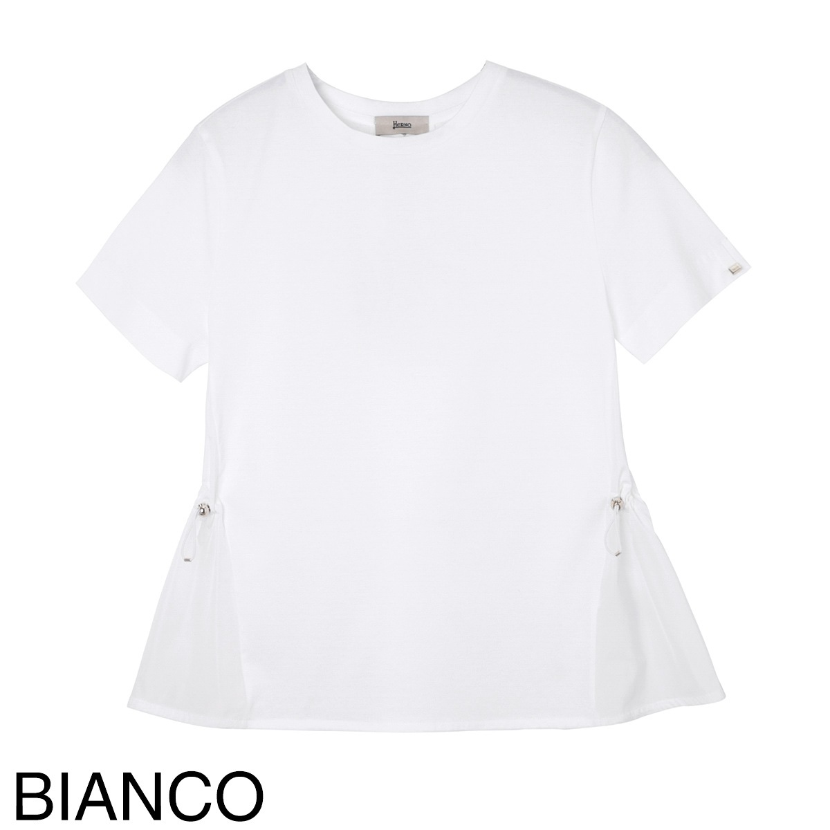 HERNO ヘルノ クルーネックTシャツ/CHIC COTTON JERSEY & NEW TECHNO TAFFETA【大きいサイズあり】 レディース