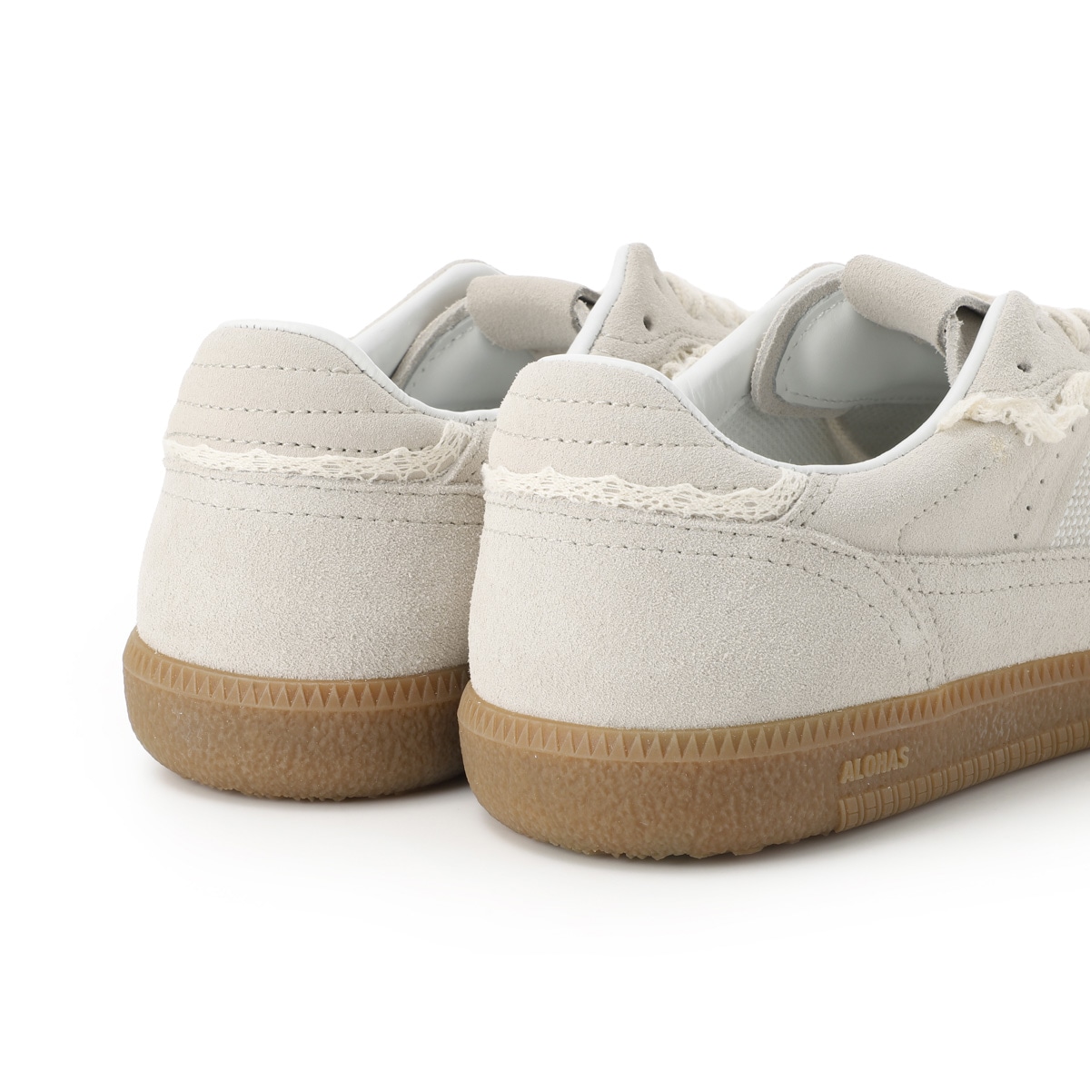 ALOHAS アロハス スニーカー/TB.490 Leather Sneakers スエード クロシェ編みレース ラバーソール ロートップ【大きいサイズあり】 レディース