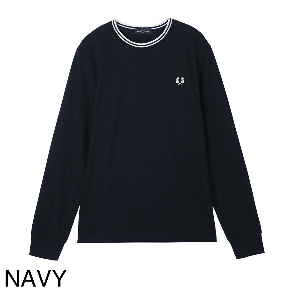 【アウトレット】【ラスト1点】FRED PERRY フレッドペリー クルーネック 長袖Tシャツ/M9602 メンズ