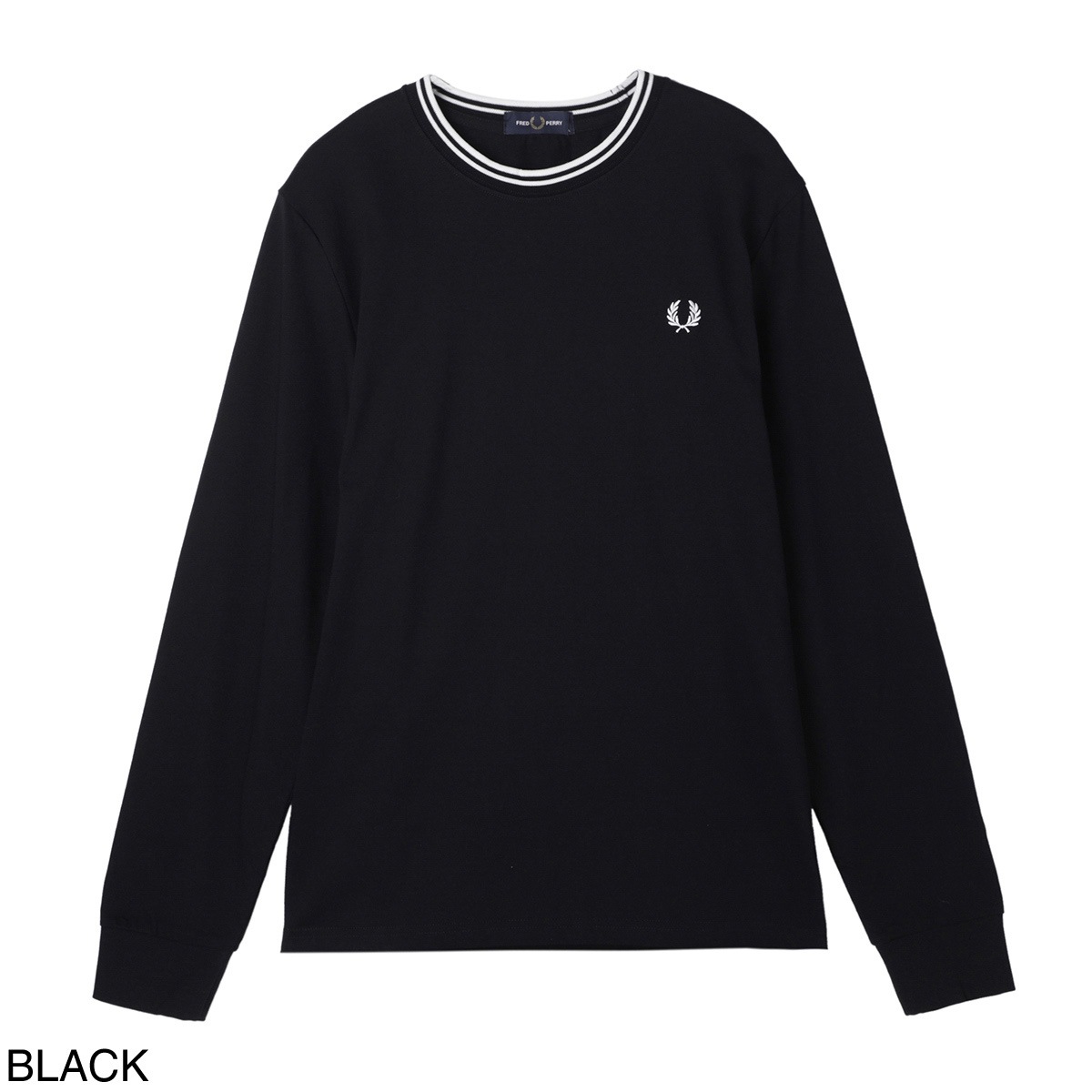 【アウトレット】【ラスト1点】FRED PERRY フレッドペリー クルーネック 長袖Tシャツ/M9602 メンズ