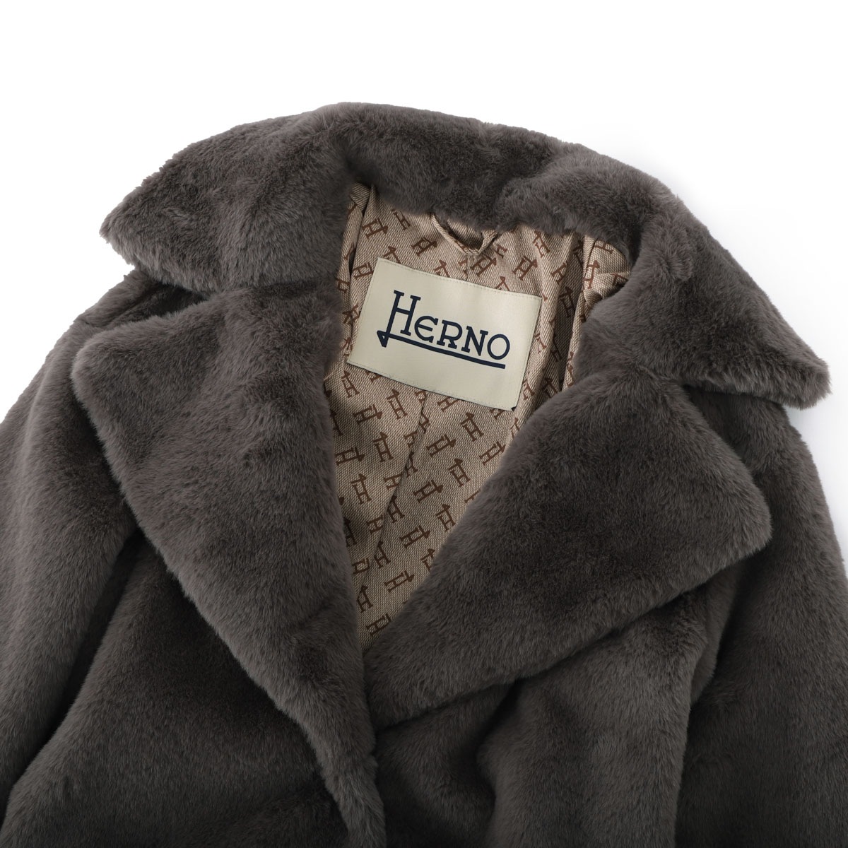 HERNO ヘルノ ロングコート/ファーコート/COAT IN SOFT ALTERNATIVE FUR【大きいサイズあり】 レディース