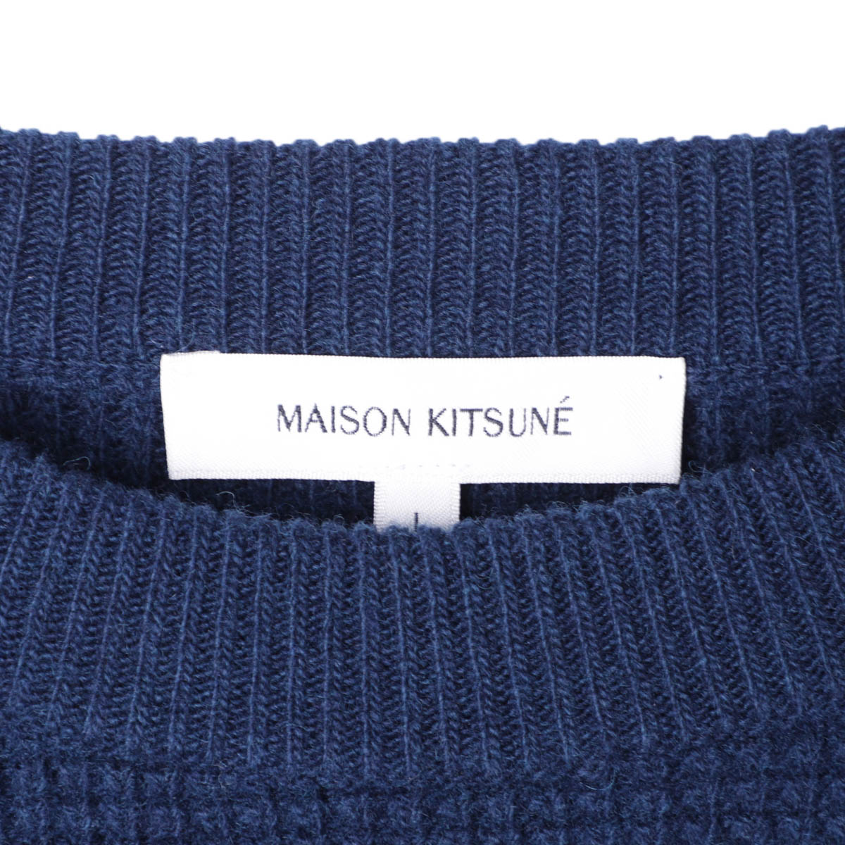 【MI】MAISON KITSUNÉ ネイビー クルーネックセーター 楽天市場】【アウトレット】メゾンキツネ MAISON KITSUNE クルーネック