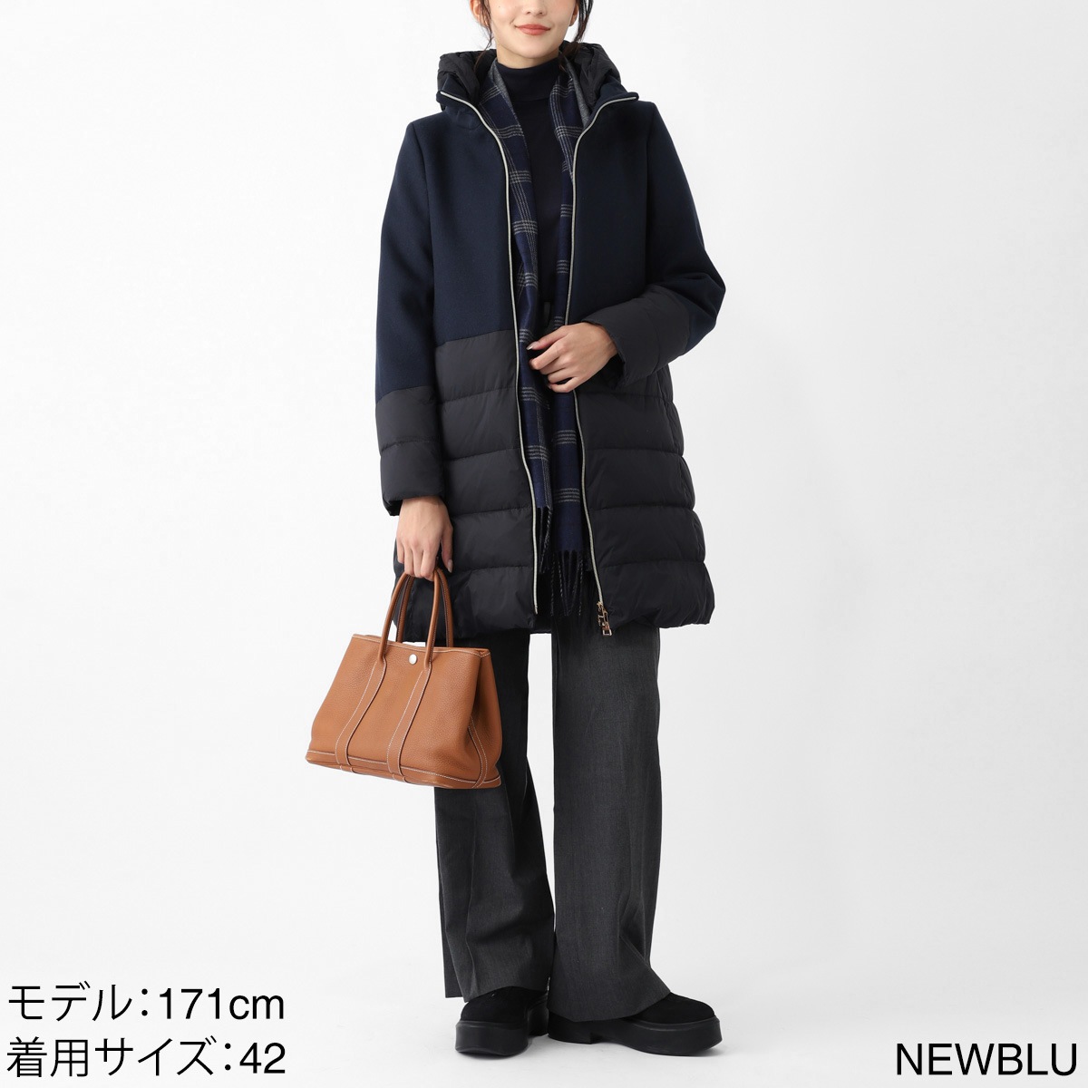 HERNO ヘレノ　ダウンコート　ロングコート　サイズ38 紺色 HERNO（ヘルノ） 【並行輸入品】ヘルノ ダウンコート レディース