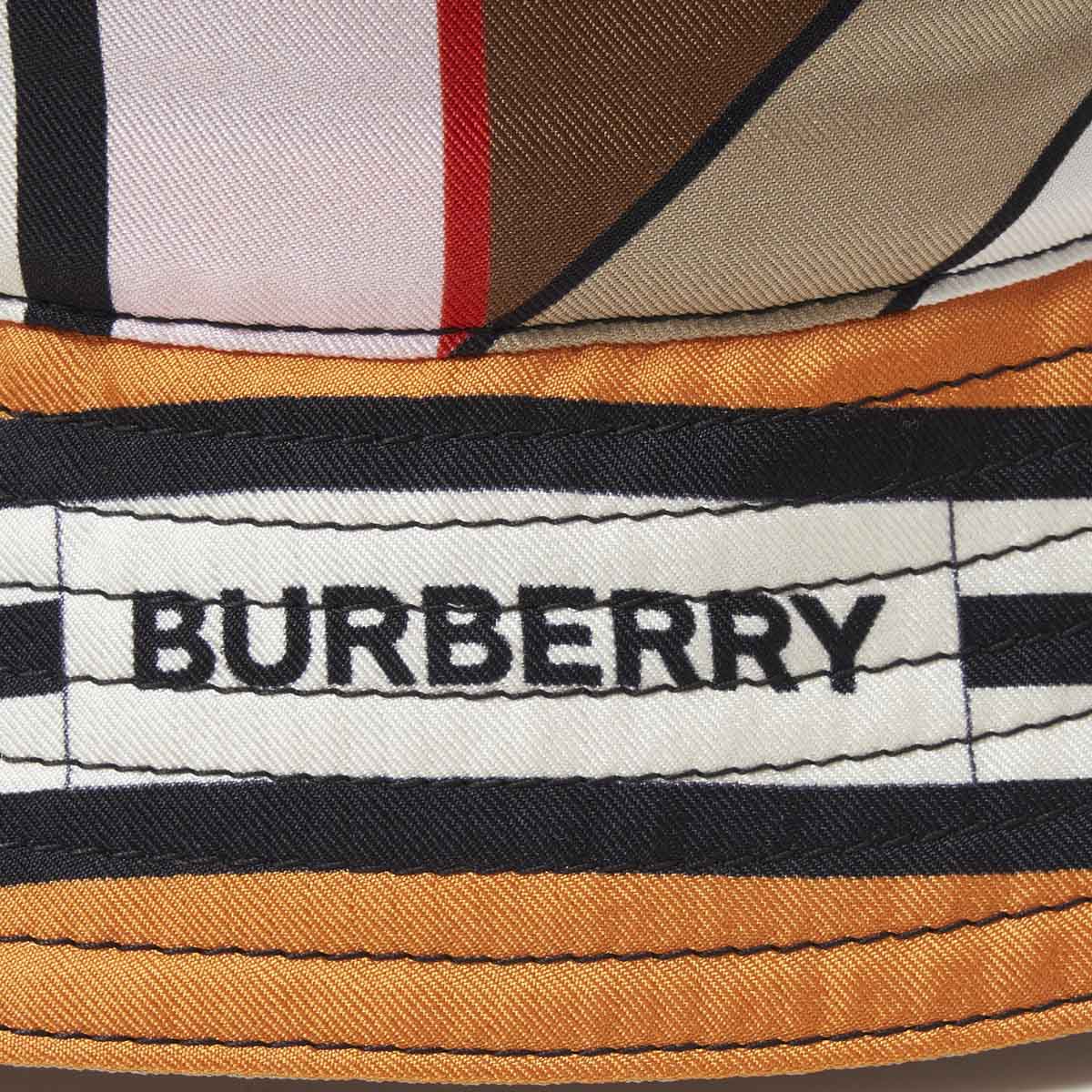 BURBERRY バーバリー バケットハット ハットM５７cm　オレンジ黒幾何学 BURBERRY バーバリー バケットハット ハットM57cm オレンジ黒