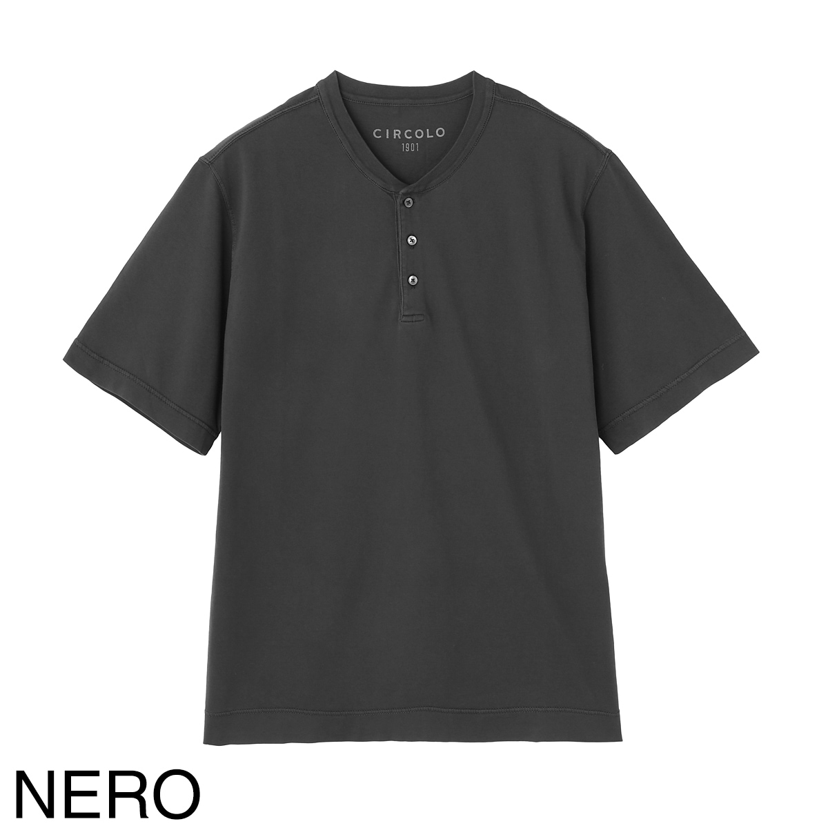 『ネコポス対応(1点まで)』CIRCOLO 1901 チルコロ ヘンリーネック Tシャツ/SERAFINO JERSEY LIGHT TINTO CAPO メンズ