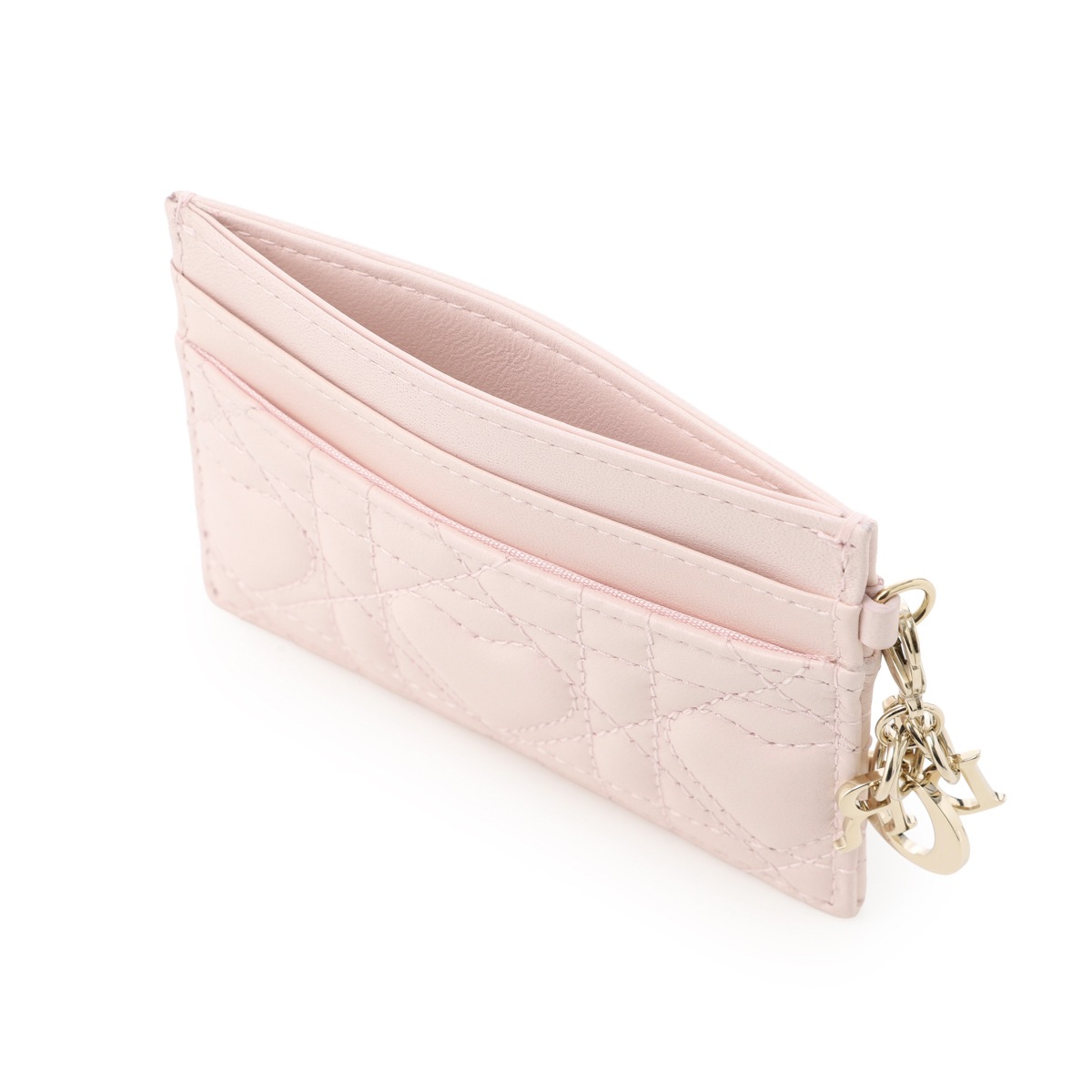 レディーディオール カードケース DIOR | Lady Dior Cosmos ジップ カードホルダー カナージュ ラムスキン