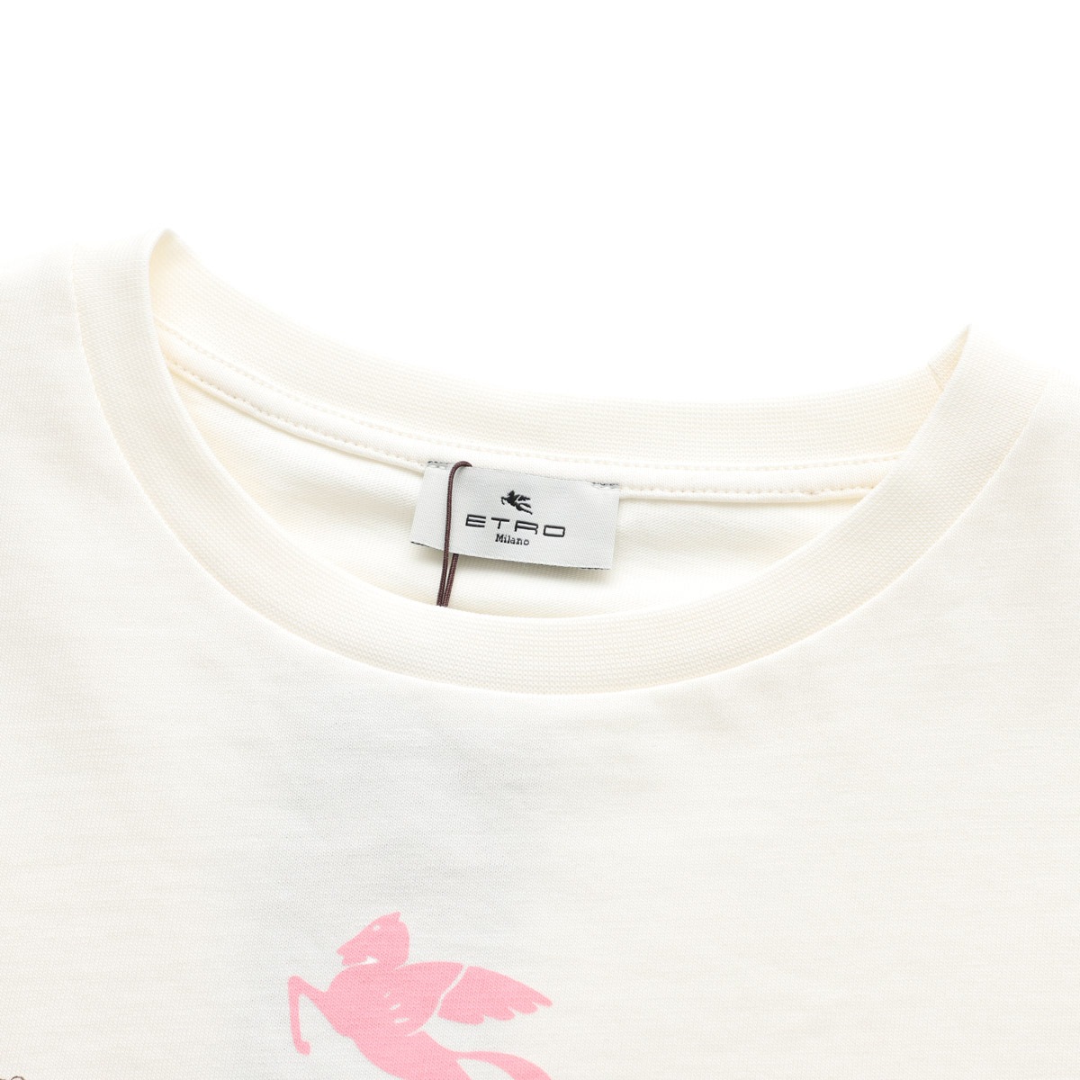 ETRO エトロ クルーネックTシャツ/KIDS キッズ ガールズ/プリントロゴ ペガソ刺繍 フリル袖 レディース