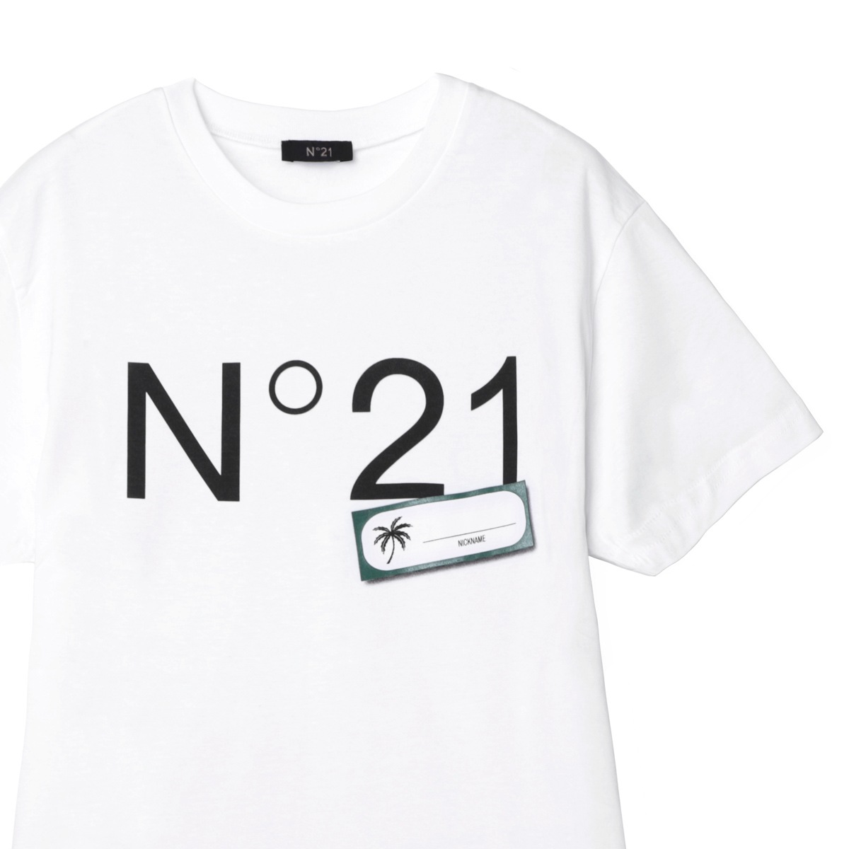 『ネコポス対応(1点まで)』N°21 ヌメロヴェントゥーノ クルーネックTシャツ/KIDS キッズ/ロゴTシャツ レディース