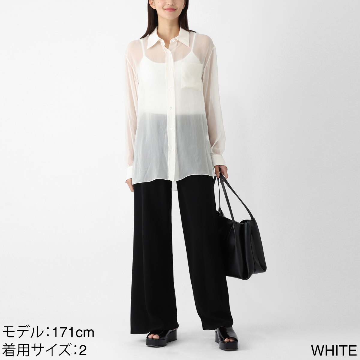 ザ ロウ THE ROW 長袖レギュラーカラーシャツ NESSON SHIRT オーバーサイズ シャツ ホワイト レディース 8740-w3672-wht THE ROW ザ ロウ 長袖レギュラーカラーシャツ/オーバーサイズ
