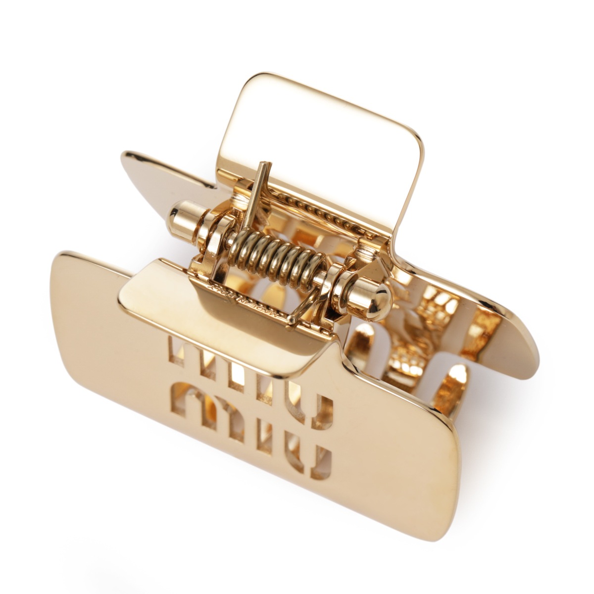 miu miu ミュウミュウ ヘアクリップ/クロウクリップ/ブラス ロゴ クロウクリップ レディース