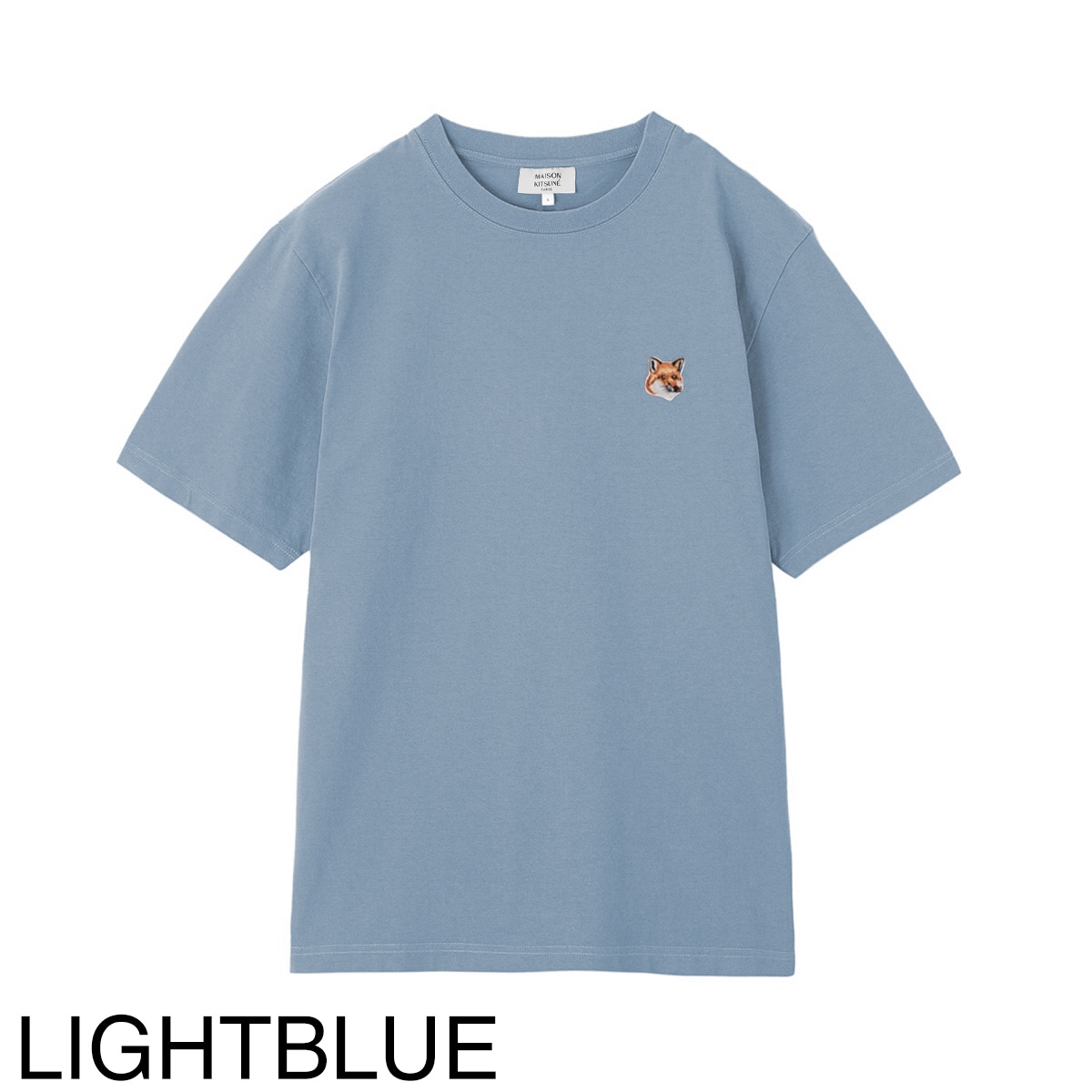 Tシャツ・カットソー MAISON KITSUNE LIGHT BLUE COTTON T-SHIRT MAISON KITSUNE メゾンキツネ クルーネックTシャツ/FOX HEAD