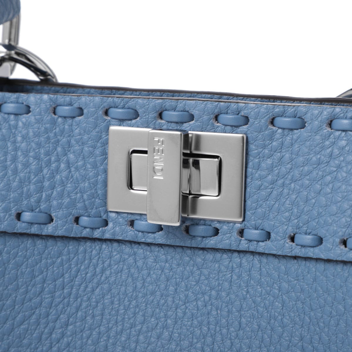 美品☆　フェンディ　ミニ　ピーカブー　青　2way　ハンドバッグ　2015年 FENDI - 美品☆ フェンディ ミニ ピーカブー 青 2way ハンドバッグ