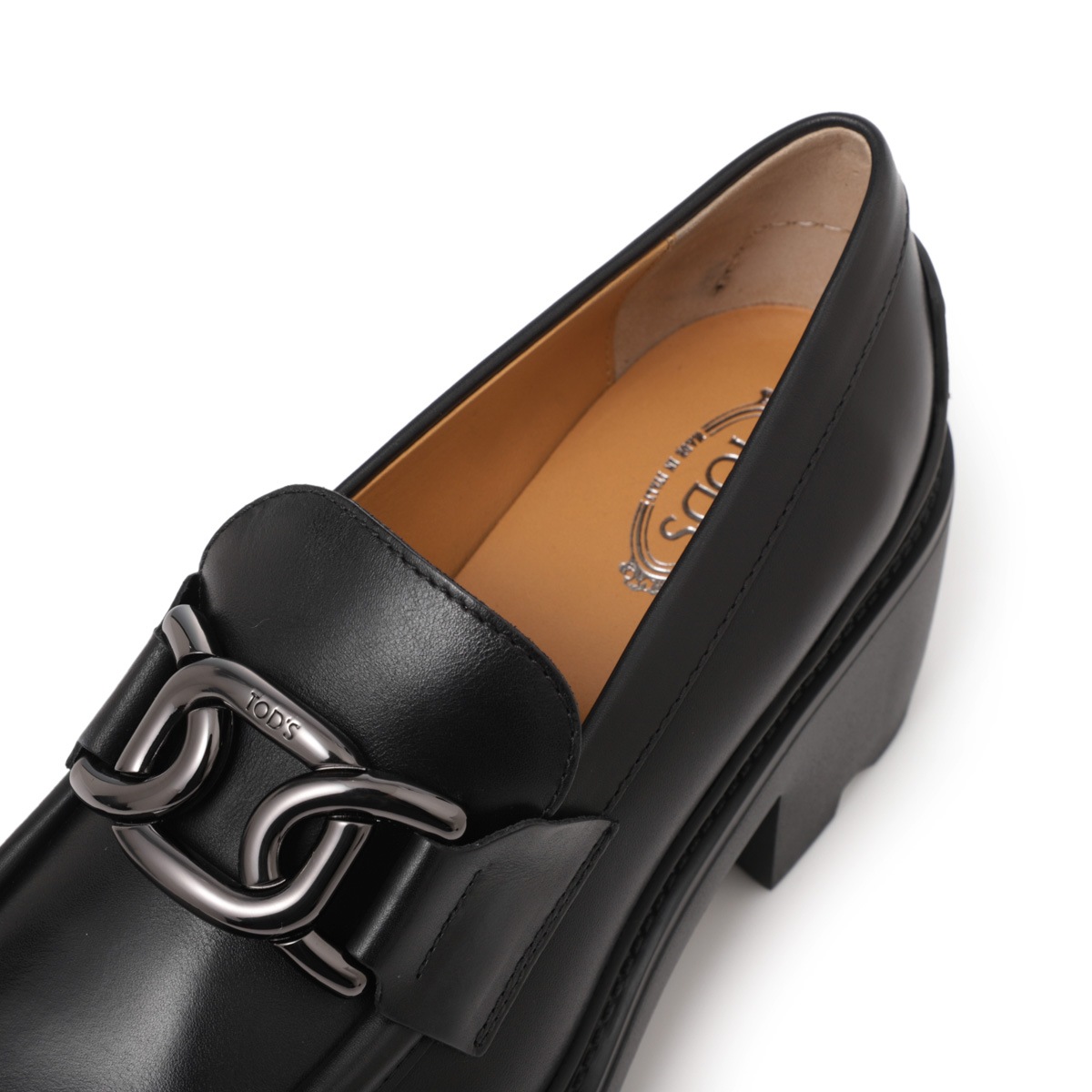 ローファー KATE LEATHER LOAFERS 37 Woman BLACK Kate Loafers in Leather XXW79A0DD00NF541MB999 | Tods