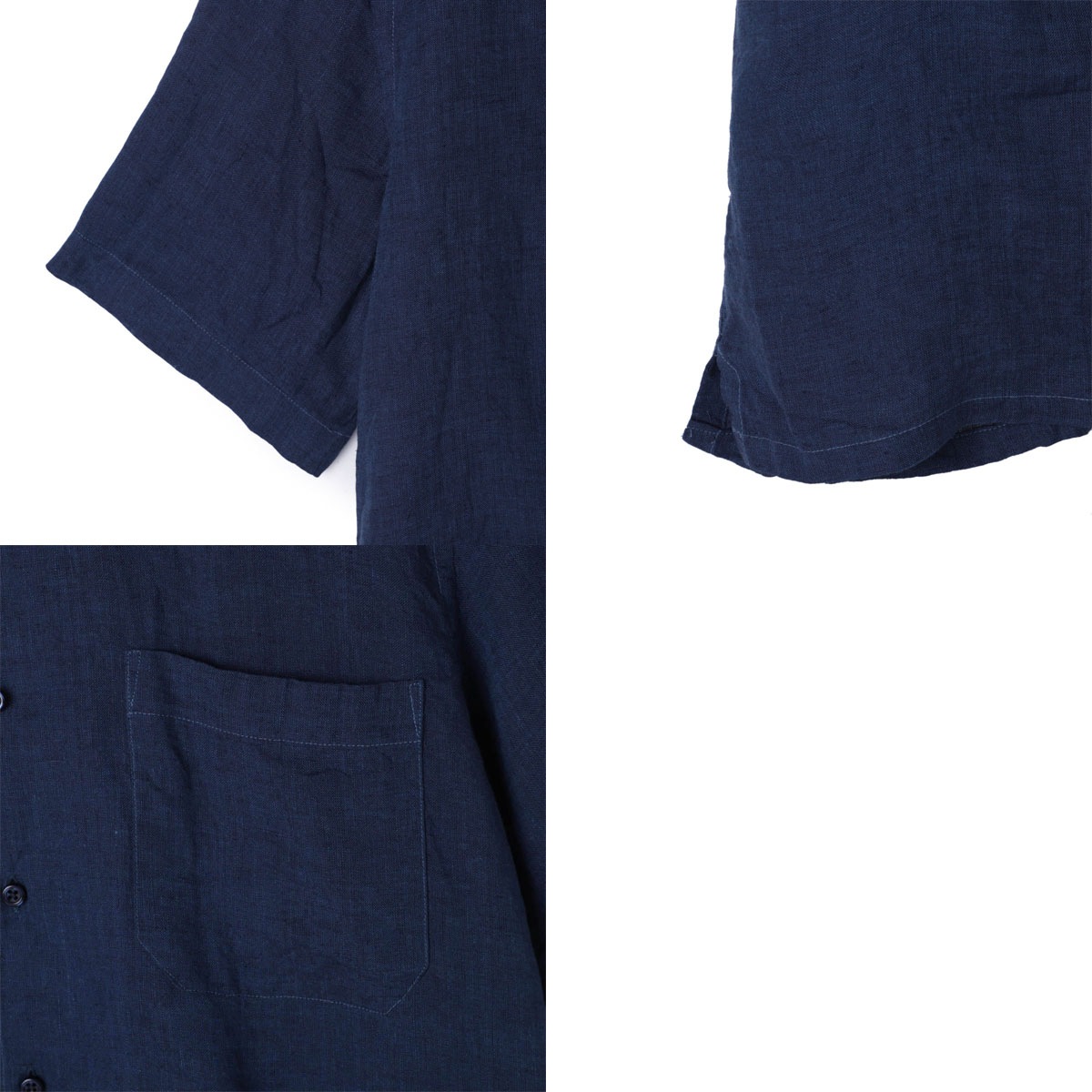 【アウトレット】GUY ROVER ギローバー 半袖リネンシャツ/オープンカラーシャツ/WASH メンズ