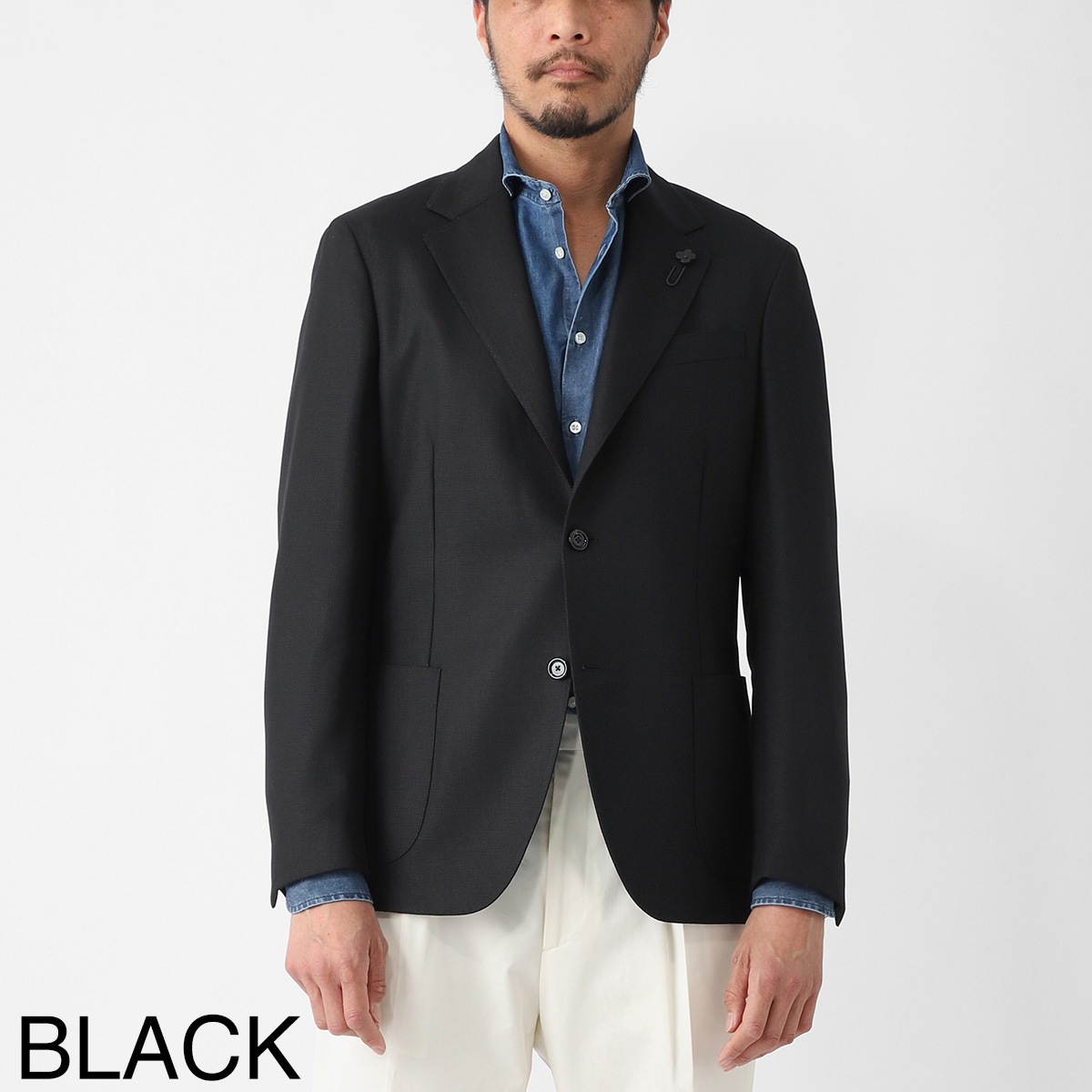 新品【ラルディーニ】ROMA ポリエステルウール シングルジャケット 紺 44 LARDINI ラルディーニ 2つボタン ジャケット/シングルジャケット/ROMA