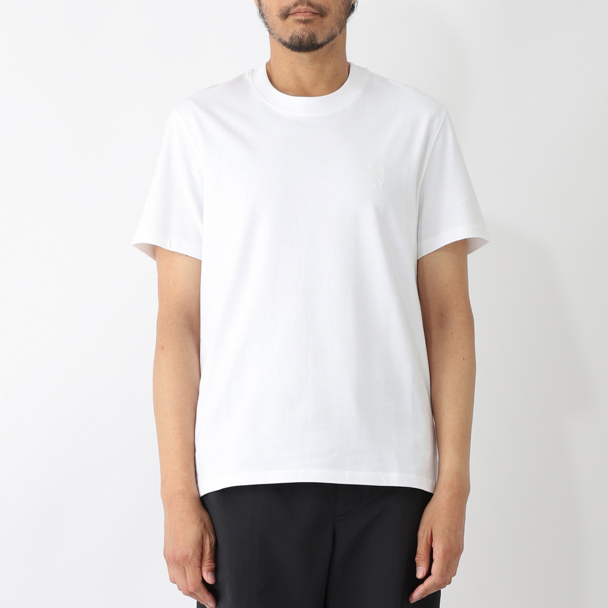 AMI CREWNECK T-SHIRT アミ クルーネックTシャツ WHITE AMI アミ クルーネックTシャツ/TONAL ADC T SHIRT メンズ