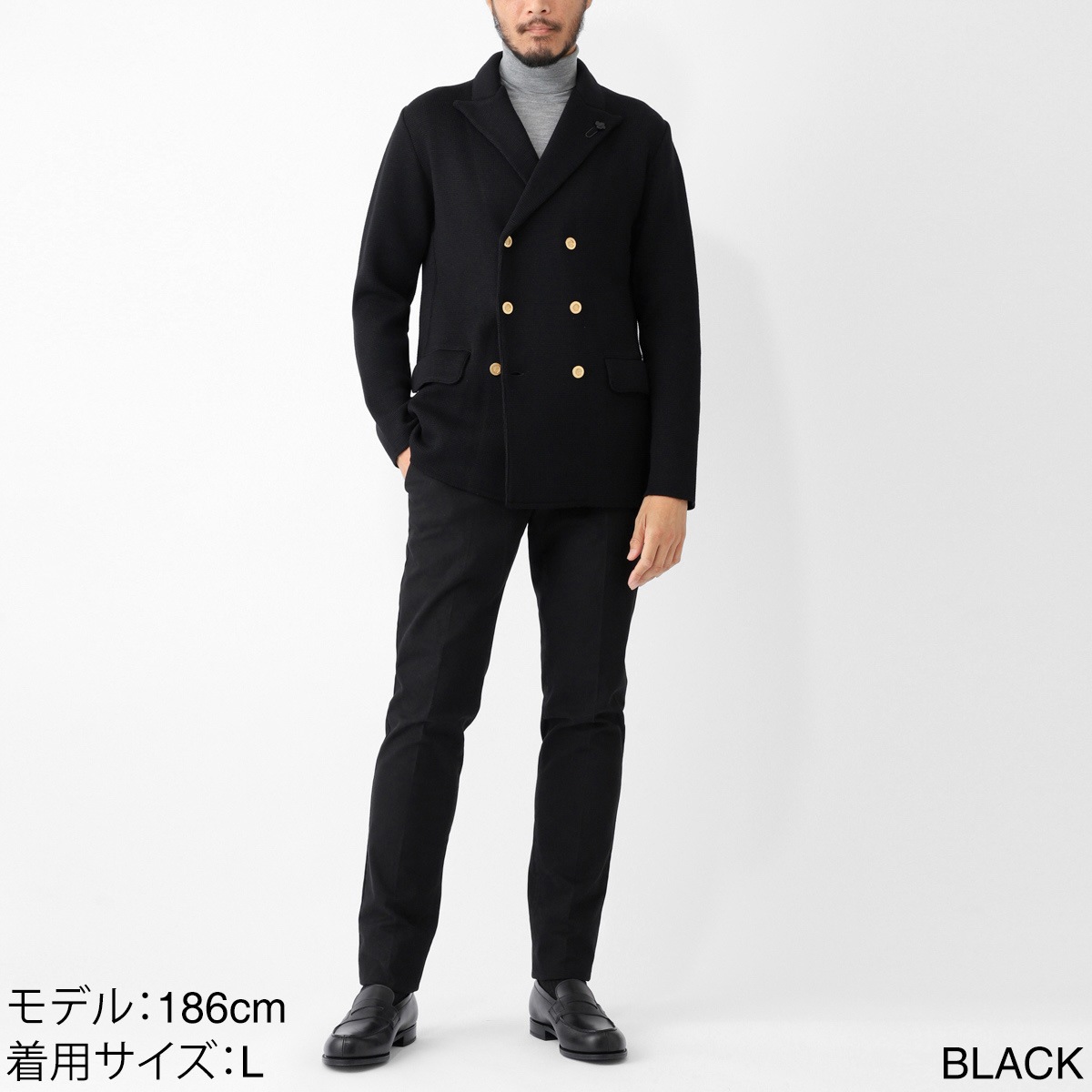 LARDINI ラルディーニ ダブルブレスト ニットジャケット メンズ