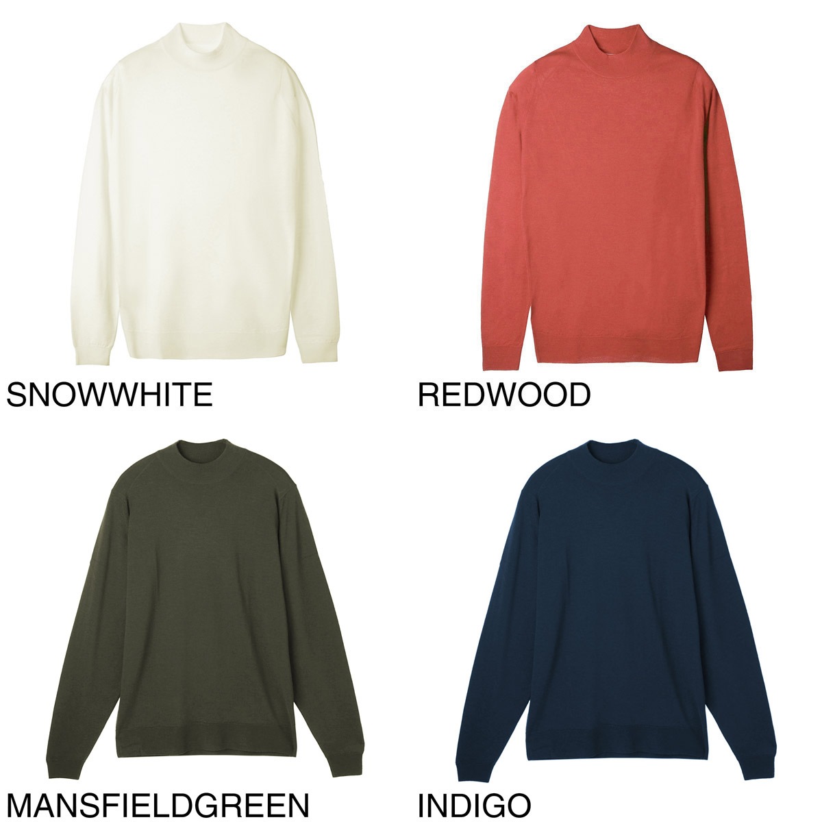 【新品未使用】JOHN SMEDLEY モックネックharcourt黒 Lサイズ JOHN SMEDLEY ジョンスメドレー モックネック ニット HARCOURT