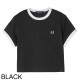 『ネコポス対応(1点まで)』FRED PERRY フレッドペリー クルーネックTシャツ/CROPPED RINGER T-SHIRT レディース