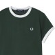 【アウトレット】【ラスト1点】FRED PERRY フレッドペリー クルーネックTシャツ/CROPPED RINGER T-SHIRT レディース