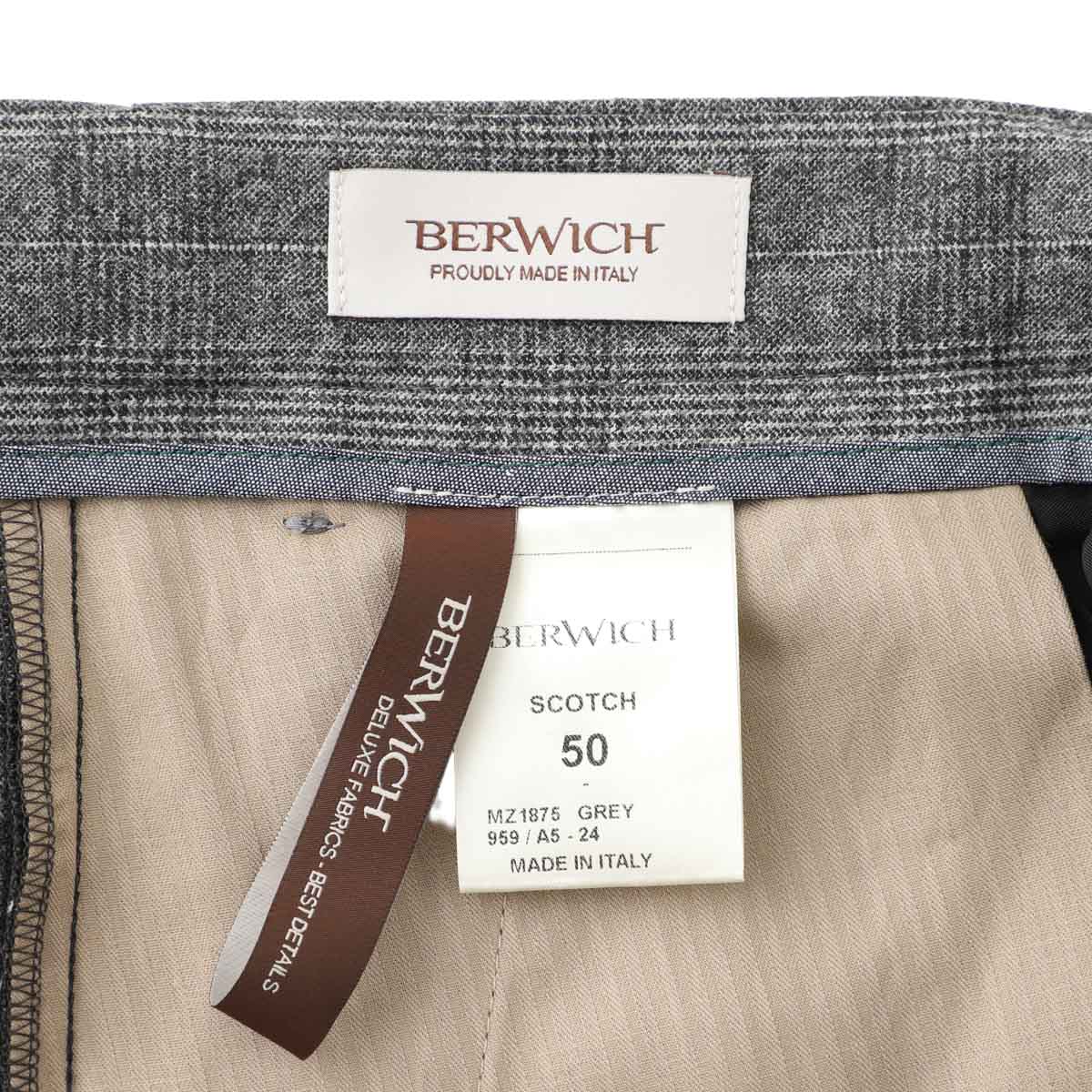 BERWICH ベルウィッチ ツープリーツ スラックス/ウールパンツ/SCOTCH