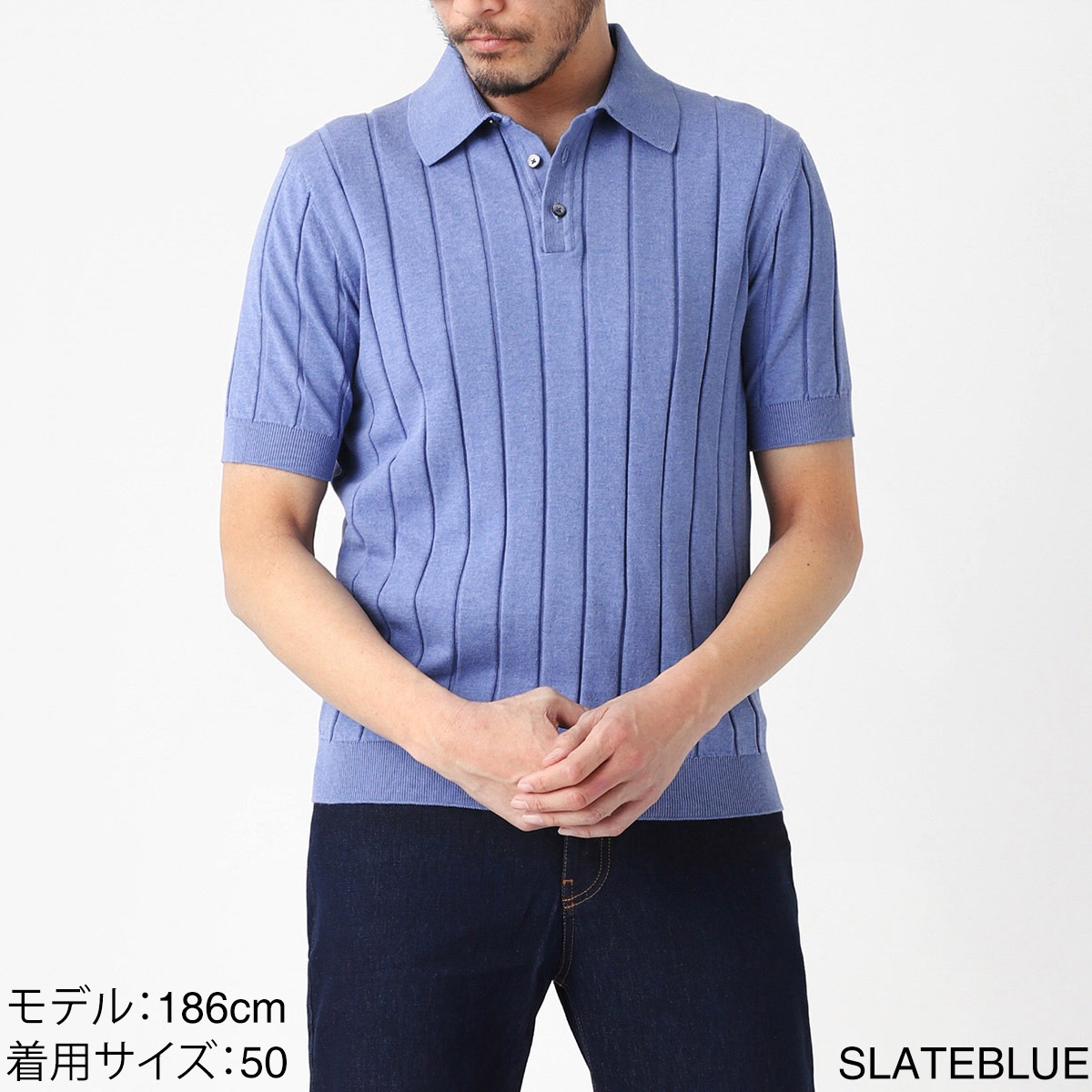 GALLIA ガッリア ニットポロシャツ/GALLIA KNIT PROJECT【大きい