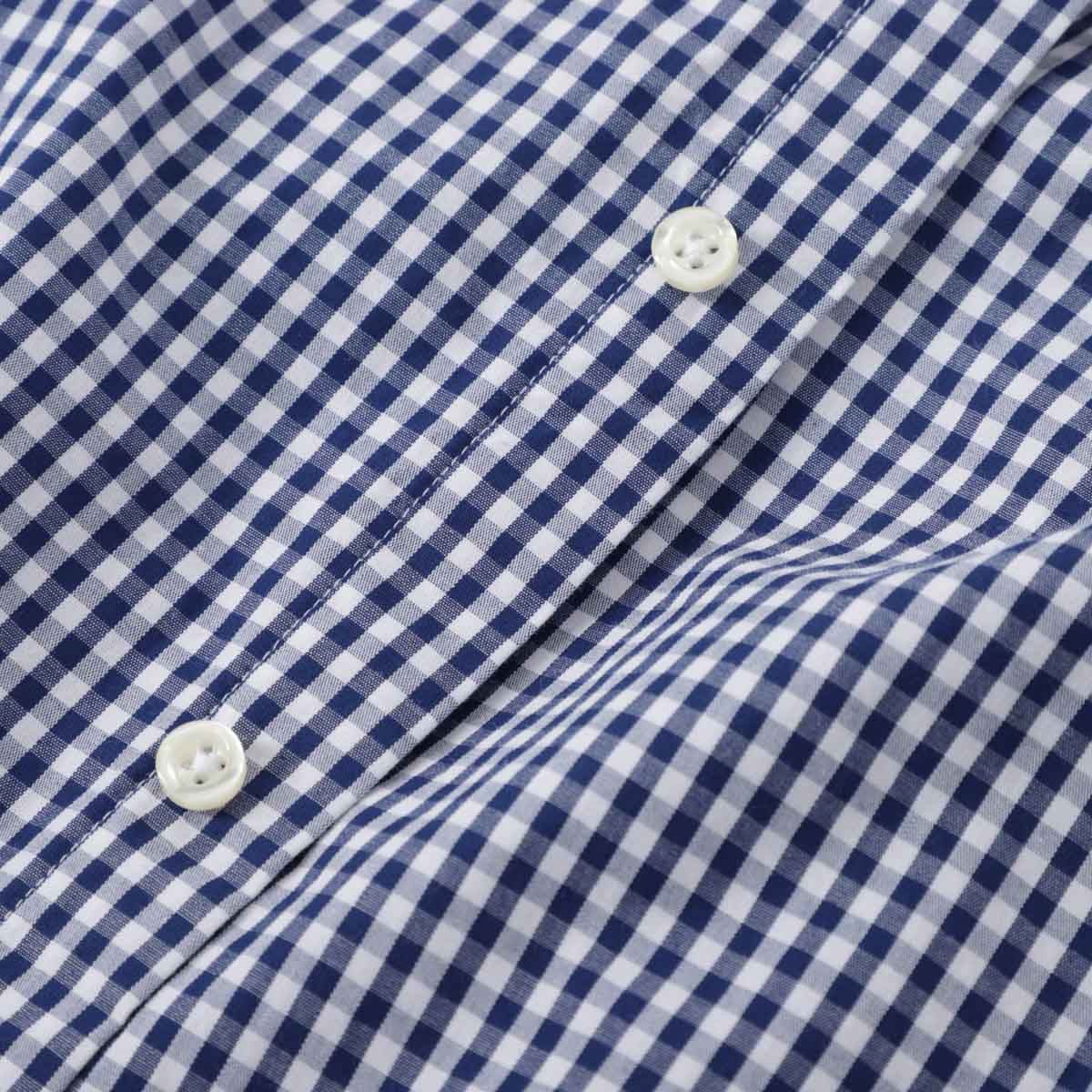 【アウトレット】GUY ROVER ギローバー ギンガムチェック ホリゾンタルカラーシャツ/総柄シャツ/WASH メンズ