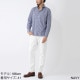 【アウトレット】GUY ROVER ギローバー ギンガムチェック ホリゾンタルカラーシャツ/総柄シャツ/WASH メンズ