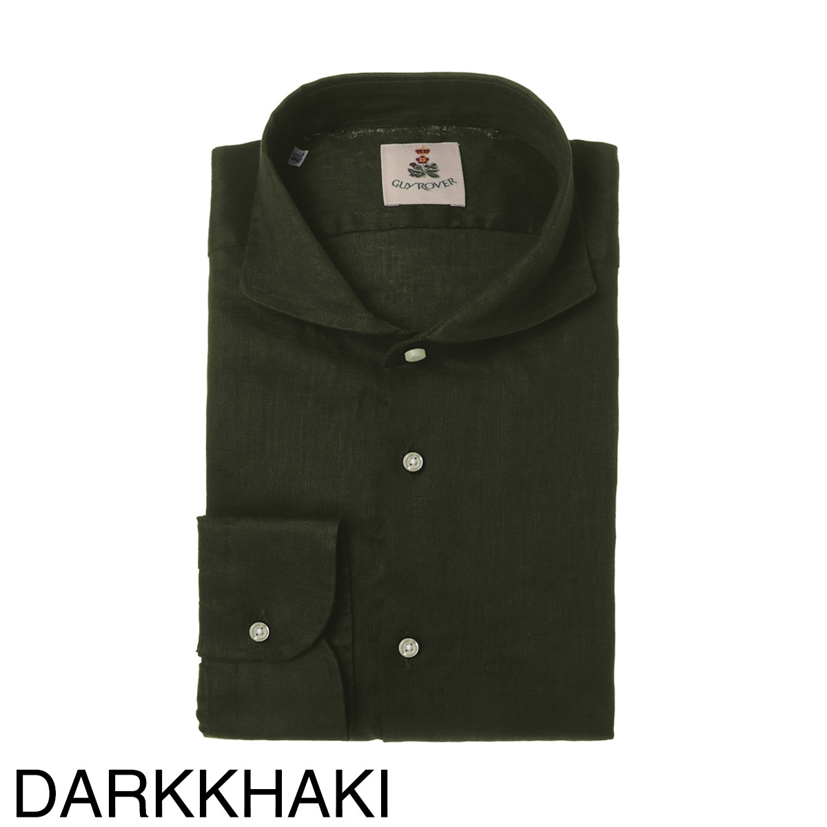 GUY ROVER ギローバー リネンシャツ/ホリゾンタルカラーシャツ/WASH メンズ