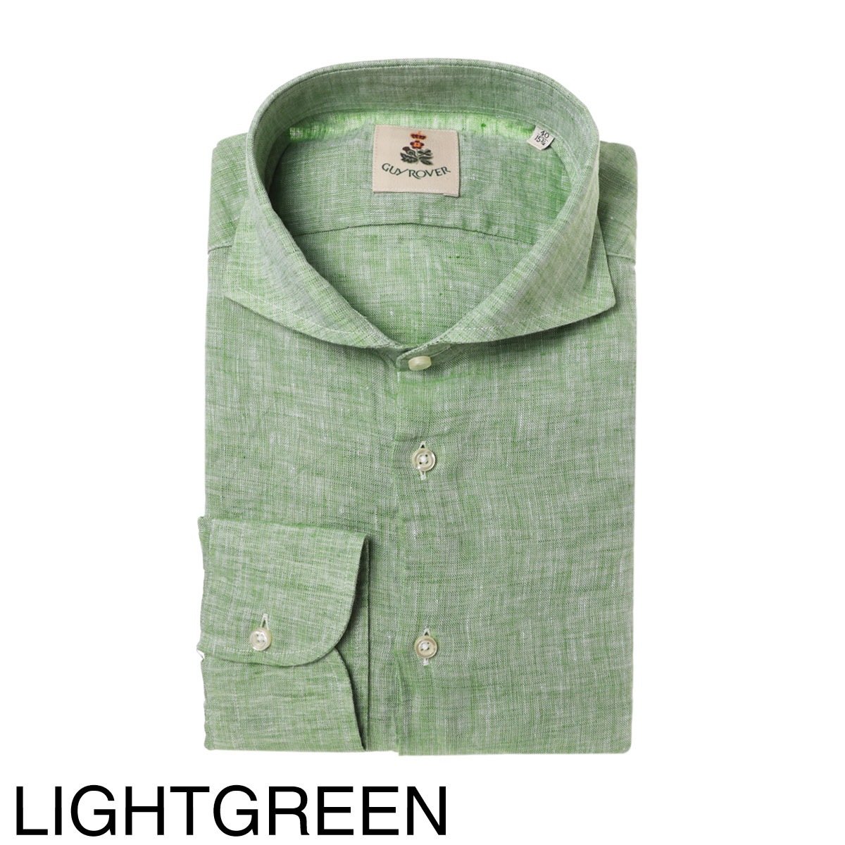 GUY ROVER ギローバー リネンシャツ/ホリゾンタルカラーシャツ/WASH