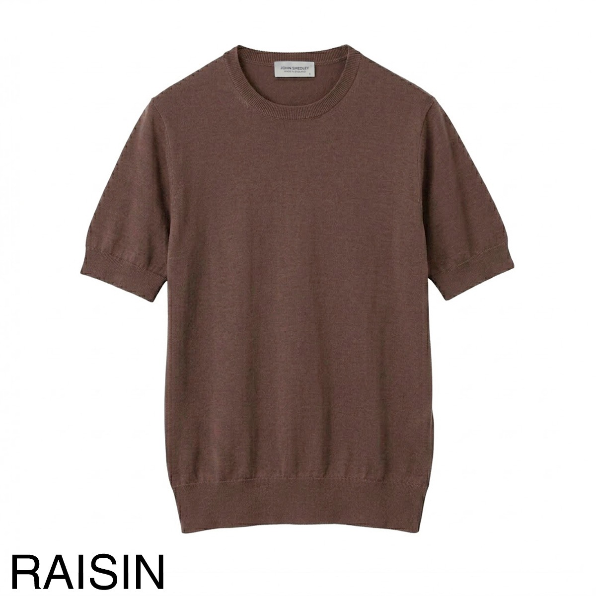 【アマゾネス✨】ジョンスメドレー　シーアイランドコットンニット　ブラウン JOHN SMEDLEY ジョンスメドレー クルーネック半袖ニット/NELL シー