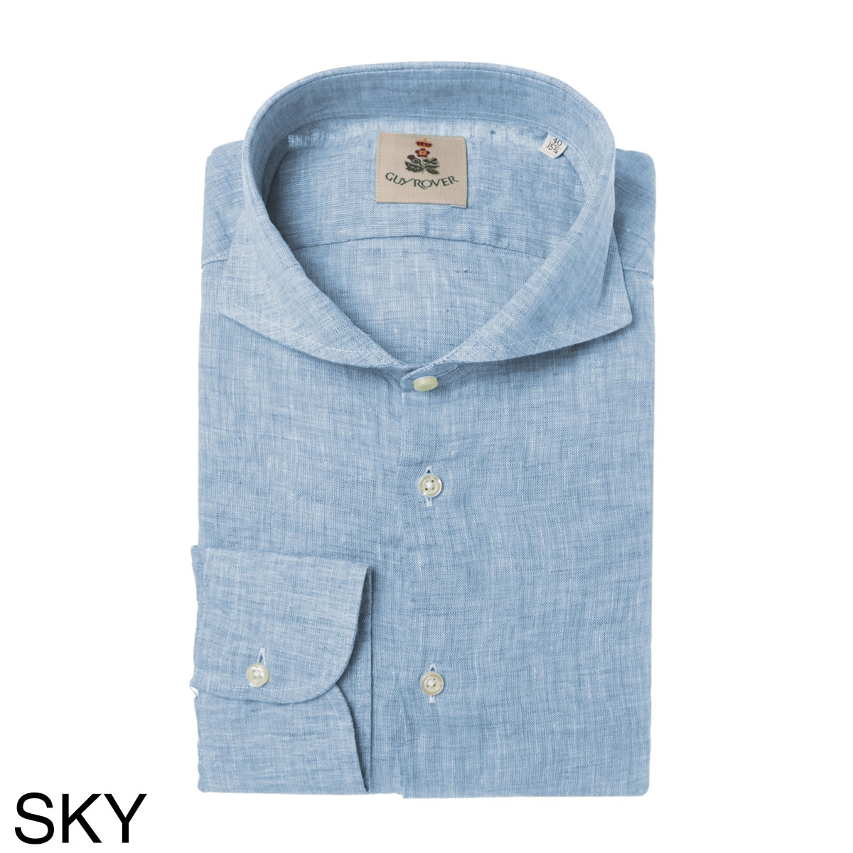 GUY ROVER ギローバー リネンシャツ/ホリゾンタルカラーシャツ