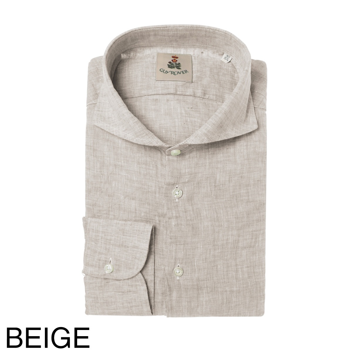 GUY ROVER ギローバー リネンシャツ/ホリゾンタルカラーシャツ/WASH