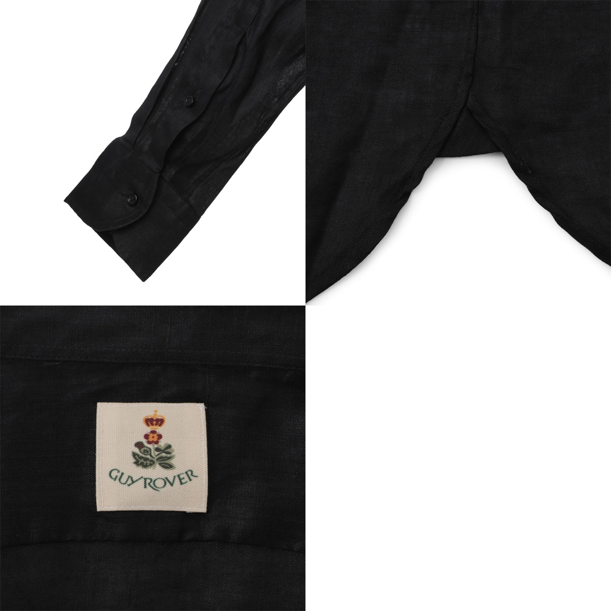 GUY ROVER ギローバー リネンシャツ/ホリゾンタルカラーシャツ/WASH