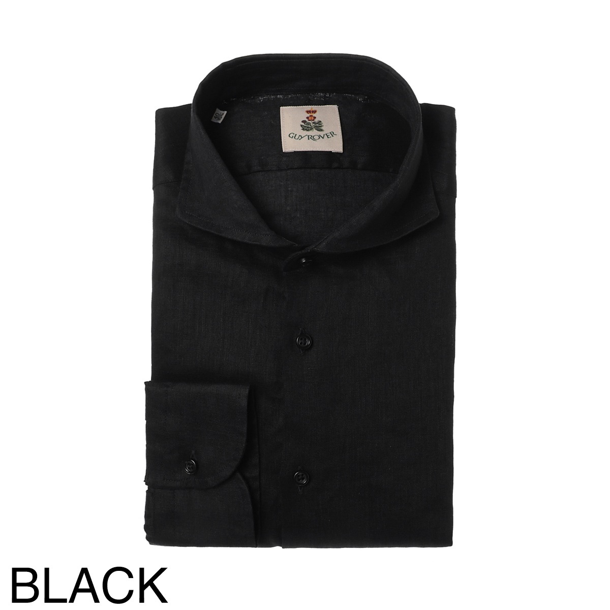 【良品】GUY ROVER ギローバー ワイドカラーシャツ ブラック 良品】GUY ROVER ギローバー ワイドカラーシャツ ブラック
