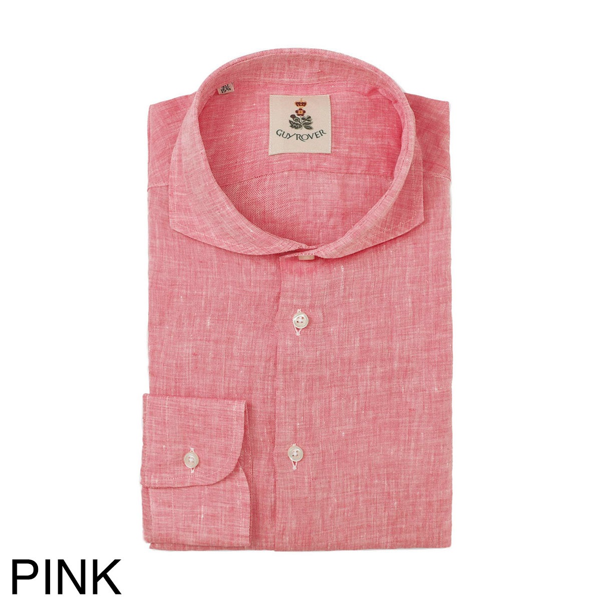【アウトレット】GUY ROVER ギローバー ホリゾンタルカラー リネンシャツ メンズ