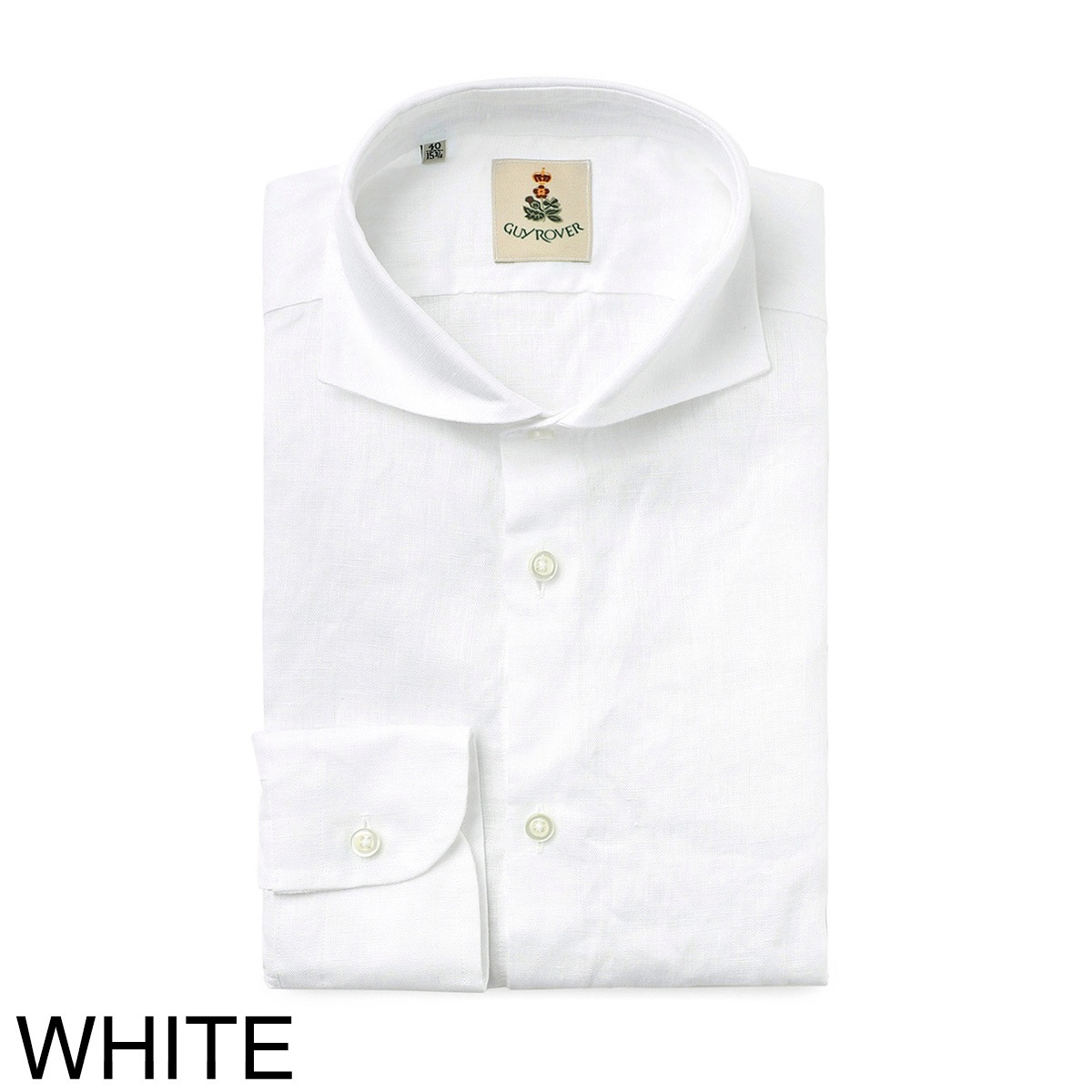 【アウトレット】GUY ROVER ギローバー ホリゾンタルカラー リネンシャツ メンズ