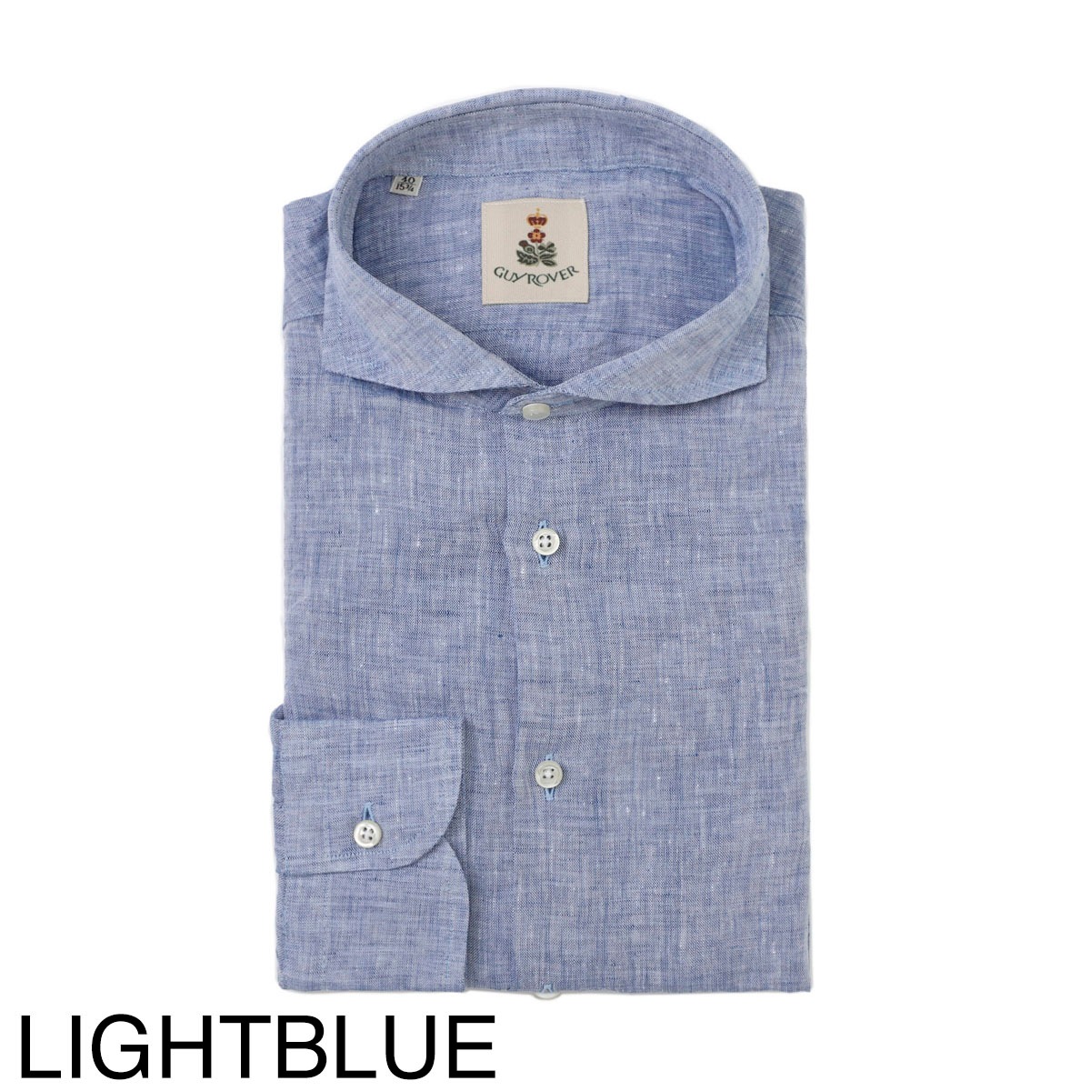 【アウトレット】GUY ROVER ギローバー ホリゾンタルカラー リネンシャツ メンズ
