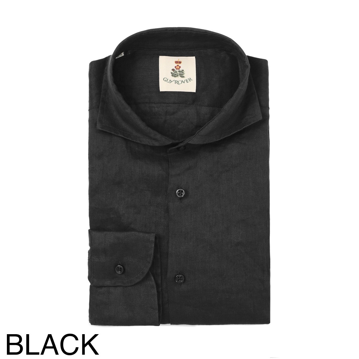 【アウトレット】GUY ROVER ギローバー ホリゾンタルカラー リネンシャツ メンズ