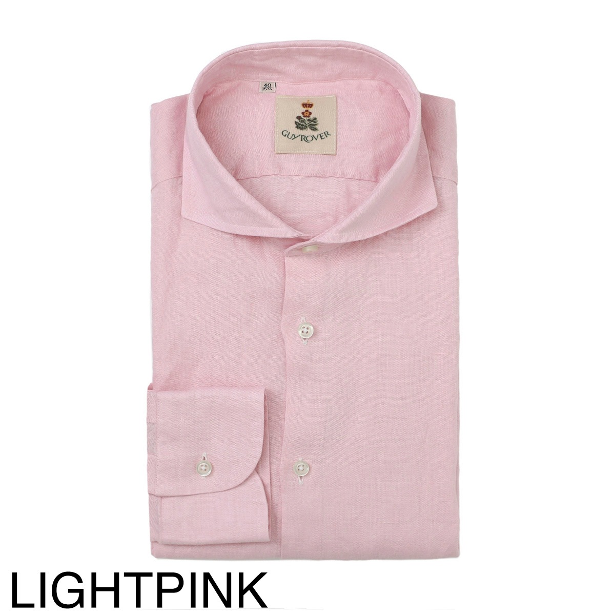 【アウトレット】GUY ROVER ギローバー ホリゾンタルカラー リネンシャツ メンズ