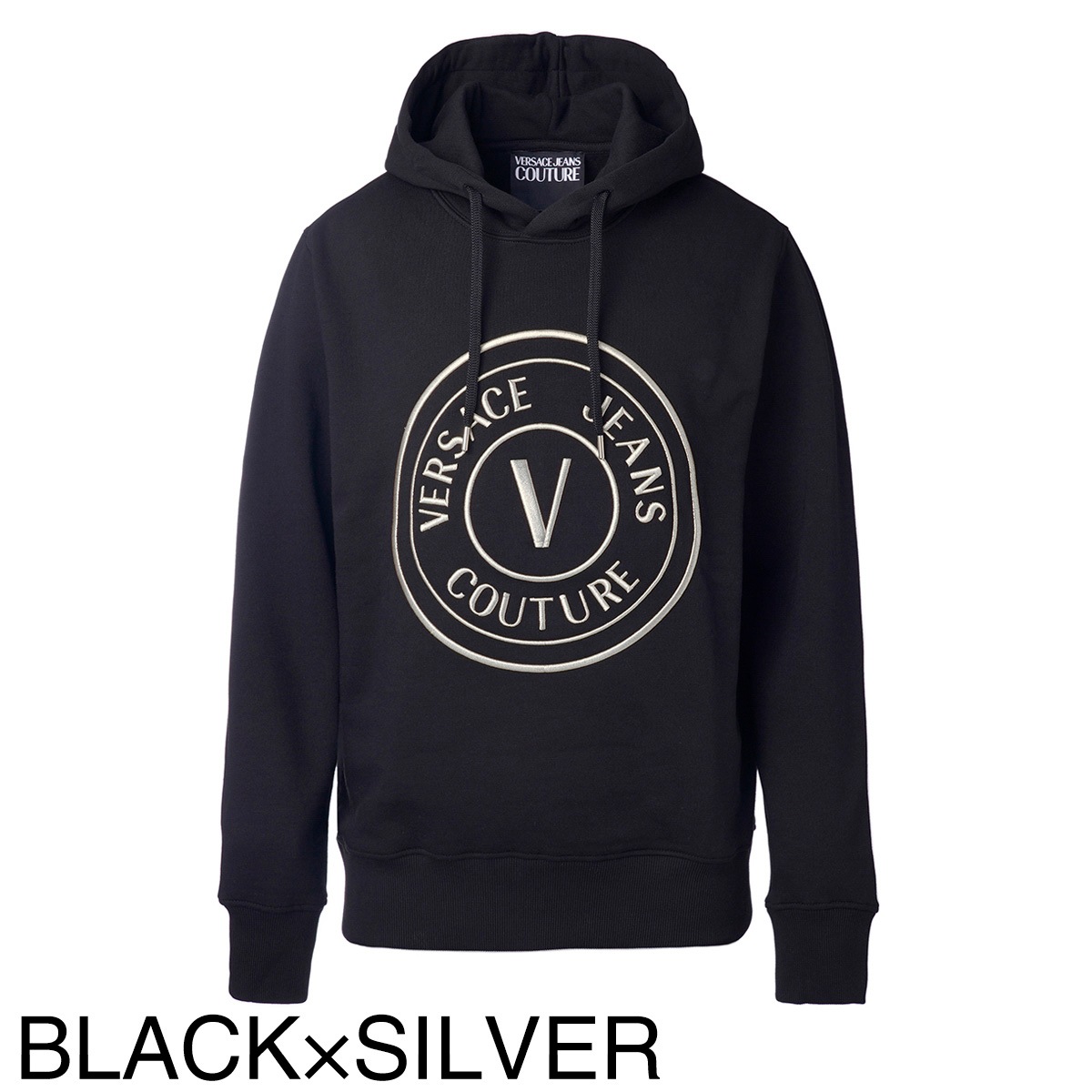 即 Versace Jeans Couture ヴェルサーチ ロゴ プリント パーカー VERSACE JEANS COUTURE ヴェルサーチェ パーカー ベルサーチ