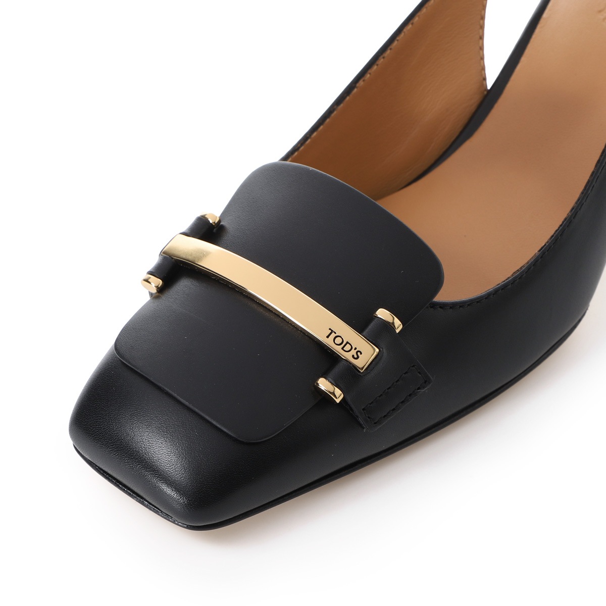 TODS トッズ スリングバック パンプス/パンプス スクエアトゥ メタル 