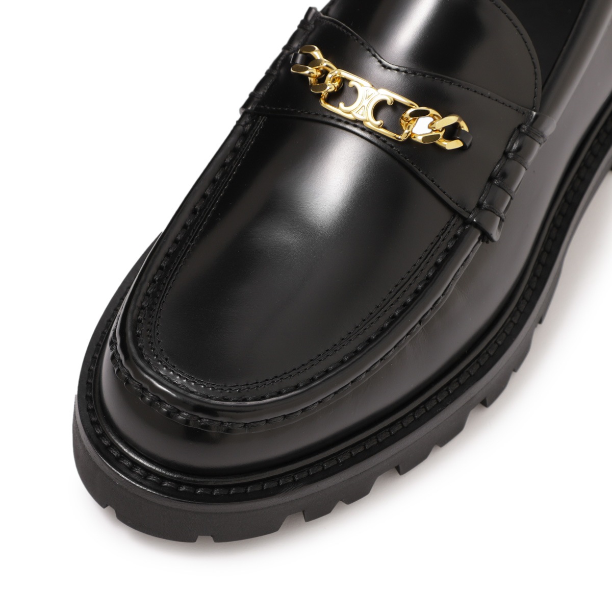 【アウトレット】【ラスト1点】CELINE セリーヌ ローファー/MARGARET TRIOMPHE CHAIN CHUNKY LOAFER【大きいサイズあり】 メンズ