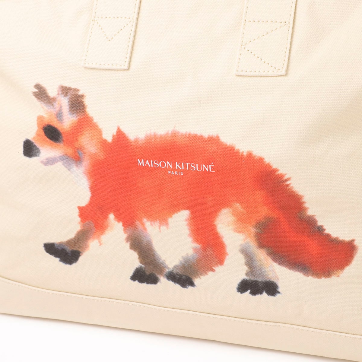 即配★MAISON KITSUNE TOTE MK X ROP VAN MIERLO FOX E/W MAISON KITSUNE メゾンキツネ トートバッグ 2WAY/MK X ROP VAN