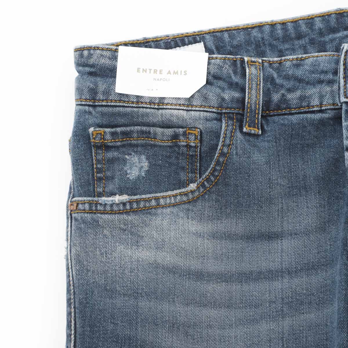 【アウトレット】entre amis アントレアミ ボタンフライジーンズ/5 TK DENIM CORTO【大きいサイズあり】 メンズ