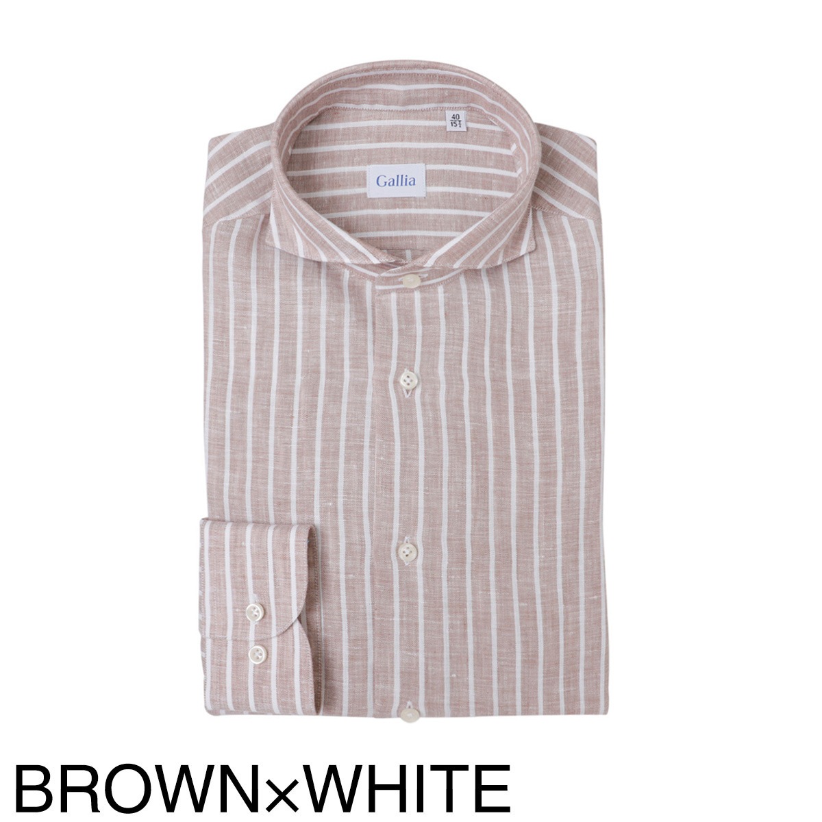 GALLIA ガッリア ホリゾンタルカラー リネンシャツ/総柄シャツ【大きいサイズあり】 メンズ