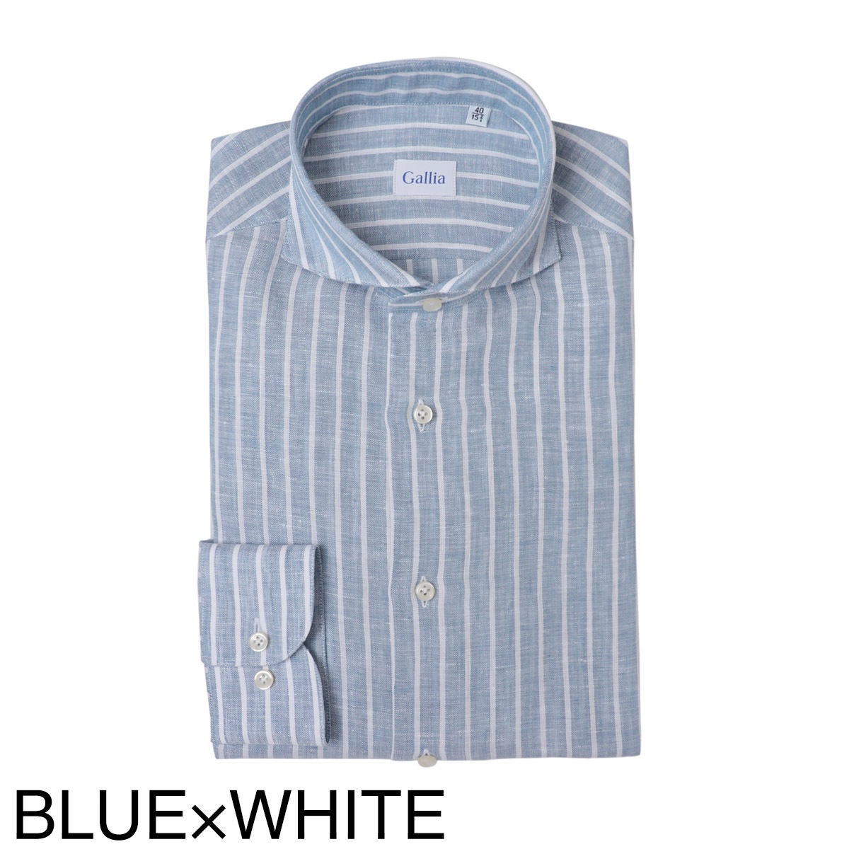 GALLIA ガッリア ホリゾンタルカラー リネンシャツ/総柄シャツ【大きいサイズあり】 メンズ