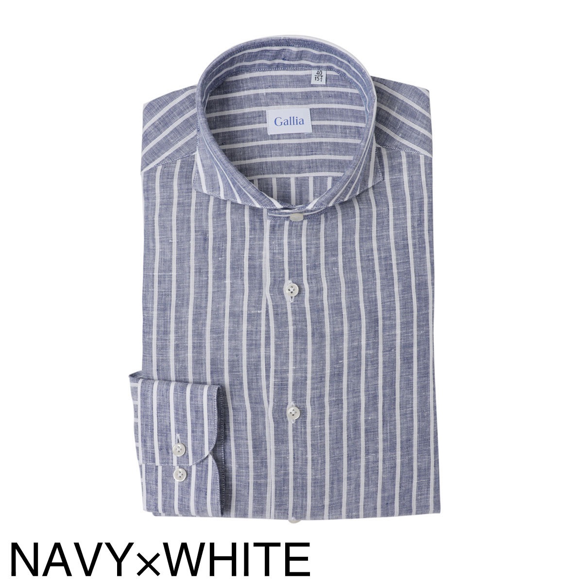 GALLIA ガッリア ホリゾンタルカラー リネンシャツ/総柄シャツ【大きいサイズあり】 メンズ