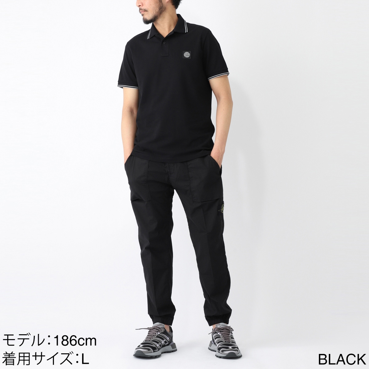 ストーンアイランド　ポロシャツ　ブラック　Mサイズ ストーンアイランド STONE ISLAND STONE ISLAND ポロシャツ 80152SC18